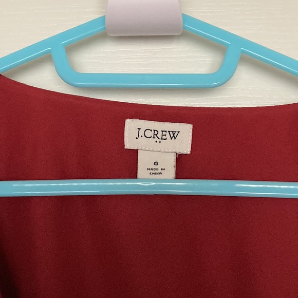 J. Crew red V-neck button down blouse - Picture 3 of 3